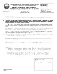 Form FDACS-13610 Limited Certification for Government Pesticide Applicators or Private Applicators - Florida, Page 2