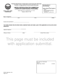 Form FDACS-13604 Limited Certification for Commercial Landscape Maintenance Personnel - Florida, Page 2
