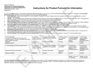 Form DPR-REG-030 Product Formulation Information - California, Page 2