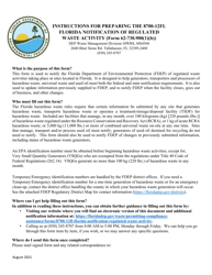 Document preview: Instructions for DEP Form 62-730.900(1)(B), 8700-12FL Florida Notification of Regulated Waste Activity - Florida