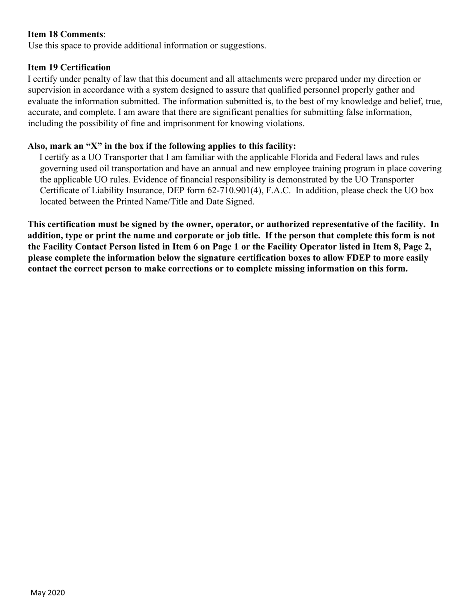 Instructions for DEP Form 62-730.900(1)(B), 8700-12FL Florida Notification of Regulated Waste Activity - Florida, Page 12