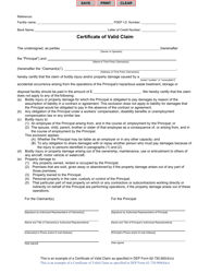 Document preview: DEP Form 62-730.900(4)(O) Certificate of Valid Claim Example - Florida