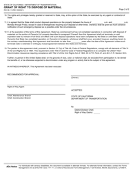 Form RW08-11 Grant of Right to Dispose of Material - California, Page 2