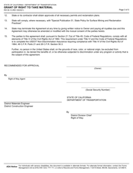 Form RW08-10 Grant of Right to Take Material - California, Page 3