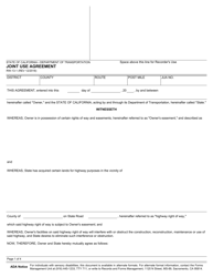Form RW13-1 Joint Use Agreement - California