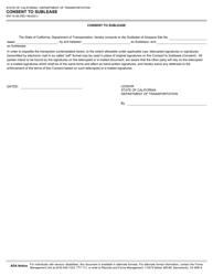 Document preview: Form RW15-08 Consent to Sublease - California
