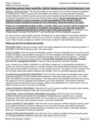 Form DHCS1010 Quarterly Report on Involuntary Detentions - California, Page 2