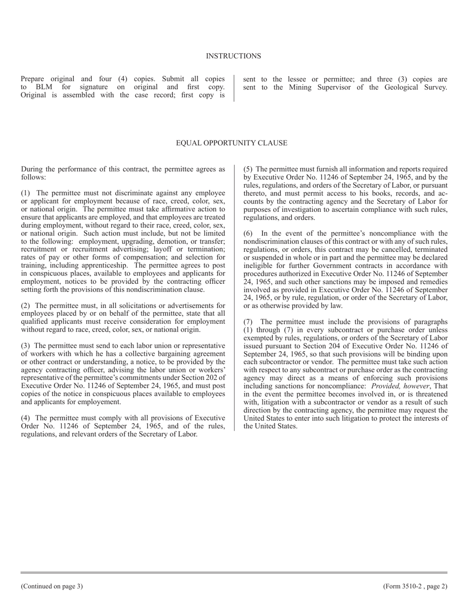 Form 3510-2 Phosphate or Sodium Use Permit, Page 2