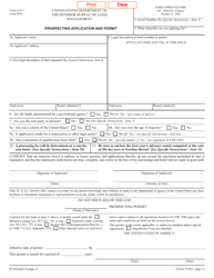 Document preview: Form 3510-1 Prospecting Application and Permit