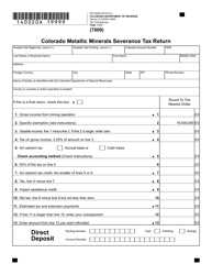Form DR0020A Colorado Metallic Minerals Severance Tax Return - Colorado, Page 2