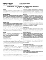 Form DR0020E Colorado Oil Shale Facility Severance Tax Return - Colorado