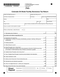 Form DR0020E Colorado Oil Shale Facility Severance Tax Return - Colorado, Page 2