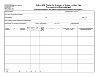 Form DR0137B &quot;Claim for Refund of Tax Paid to Vendors&quot; - Colorado, Page 5
