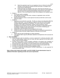 Form DBPR BAR7 Application for Initial and Continuing Education Course Approval or Renewal - Florida, Page 2