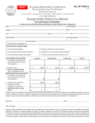 Form B&amp;L: MFT-PREEE &quot;Exempt Entity Petition for Refund&quot; - Alabama