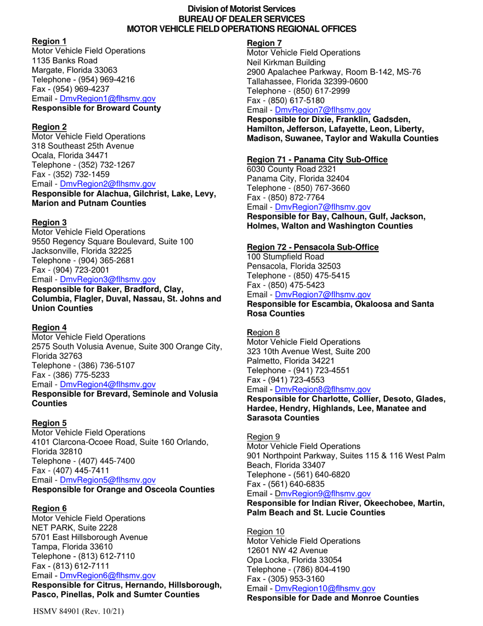 Form HSMV84901 Complaint Affidavit - Florida, Page 3