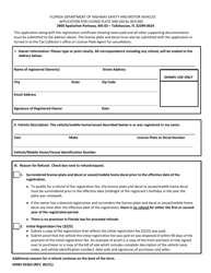 Form HSMV83363 Application for License Plate and Decal Refund - Florida