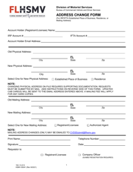 Form HSMV85041 &quot;Irp/Ifta Address Change Form&quot; - Florida