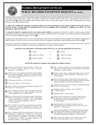 Public Records Exemption Request - Florida