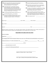 Public Records Exemption Request - Florida, Page 2
