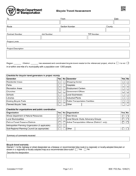 Document preview: Form BDE1702 Bicycle Travel Assessment - Illinois