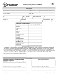 Form BSPE600 Highway Safety Claim (Non-step) - Illinois