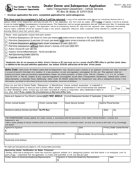 Form ITD3171 &quot;Dealer Owner and Salesperson Application&quot; - Idaho