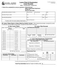 Form ITD3169 &quot;Loaner Plate or Registration Order/Renewal&quot; - Idaho