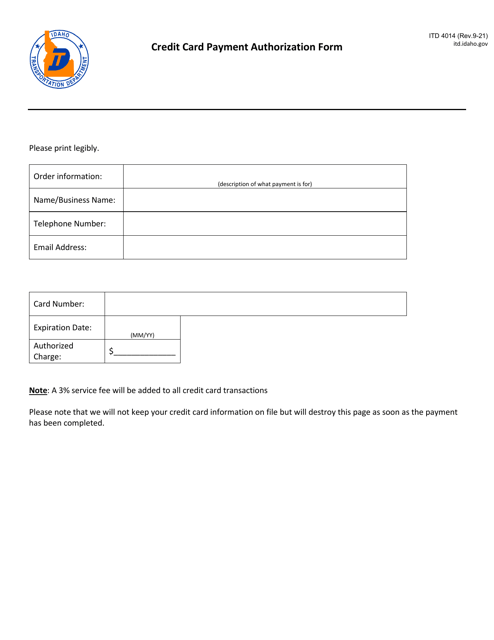Form ITD4014  Printable Pdf