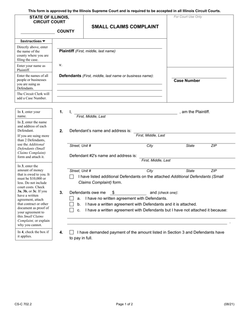 Form CS-C702.2  Printable Pdf