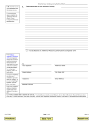 Form CS-C702.2 Small Claims Complaint - Illinois, Page 2