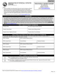 State Form 49635 &quot;Identification of Potentially Affected Persons&quot; - Indiana