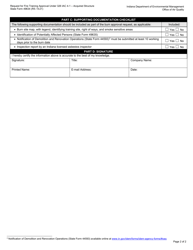 State Form 49634 Request for Fire Training Approval Under 326 Iac 4-1 - Acquired Structure - Indiana, Page 2