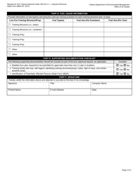 State Form 55543 Request for Fire Training Approval Under 326 Iac 4-1 - Stationary Facility - Indiana, Page 2