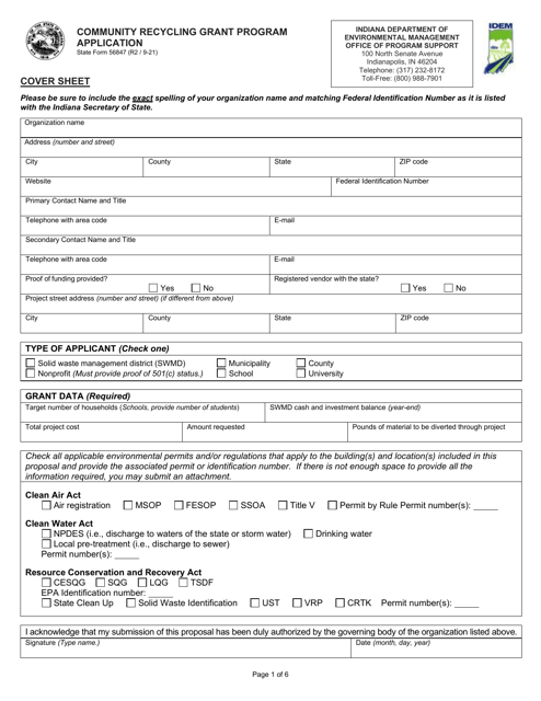 State Form 56847  Printable Pdf