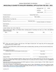 Form CG-94 Wholesale Cigarette Dealer&#039;s Renewal Application - Kansas, Page 2