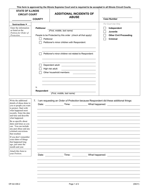 Form OP-AA408.2  Printable Pdf