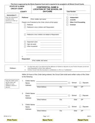 Form OP-SC411.2 &quot;Confidential Name &amp; Location of the School or Daycare&quot; - Illinois