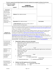 Form SU-502.3 &quot;Summons - Protective Orders&quot; - Illinois