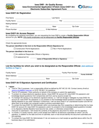 DNR Form 542-0985 Iowa Environmental Application System (Iowa Easy Air) Electronic Subscriber Agreement Form - Iowa