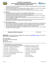 DNR Form 542-0985 Iowa Environmental Application System (Iowa Easy Air) Electronic Subscriber Agreement Form - Iowa, Page 2