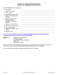 DNR Form 542-4008 Start of Construction Notice - Iowa