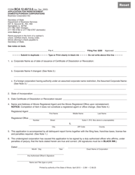 Document preview: Form BCA12.45/13.6 Application for Reinstatement Domestic/Foreign Corporations - Illinois