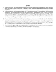 Form BCA12.45/13.6 Application for Reinstatement Domestic/Foreign Corporations - Illinois, Page 2