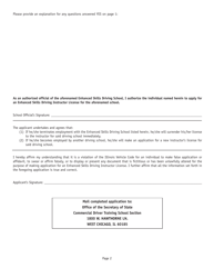 Form DSD CDTS103 Application for Enhanced Skills Driving Instructor License - Illinois, Page 2