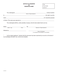 Form NFP104.10 Application for Reservation of Name - Illinois, Page 2