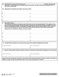 Form FBT Foreign Business Trust Application (By Resolution) - Kansas, Page 3