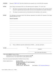 Form MBCA-3-NCRA &quot;Statement of Appointment or Change of Noncommercial Clerk&quot; - Maine, Page 2