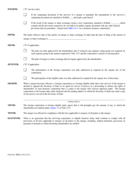 Form MBCA-10 Articles of Merger or Share Exchange - Maine, Page 2