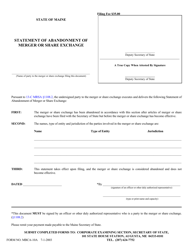 Document preview: Form MBCA-10A Statement of Abandonment of Merger or Share Exchange - Maine